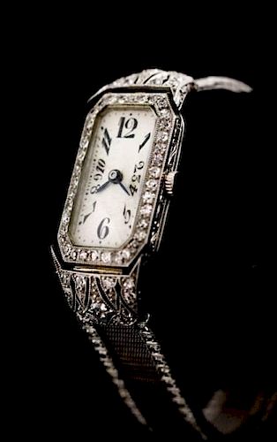 Platinum & Diamond Watch, Circa 1920-1930s