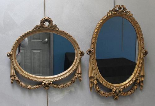 2 Antique and Finely Carved Giltwood Mirrors.