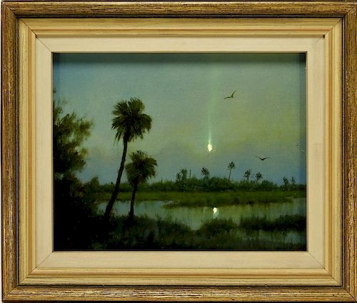 William R. Davis Illuminated Everglades Painting