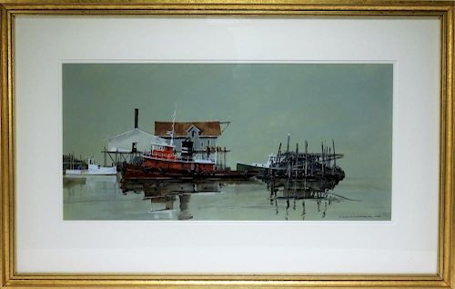 Roger Ellenberger Marine Reflections WC Painting