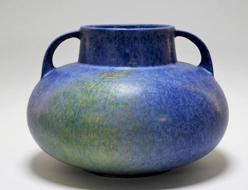 RARE Roseville Pottery Blue Windsor Squat Vase sold at auction on 22nd July  | Bidsquare