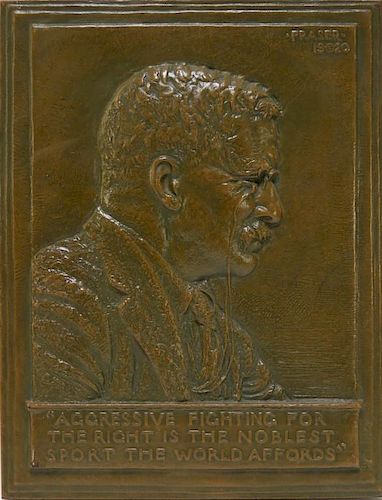 James Earle Fraser Teddy Roosevelt Bronze Plaque