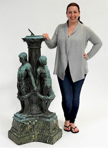 Anna Ladd Neoclassical Bronze Sundial Sculpture