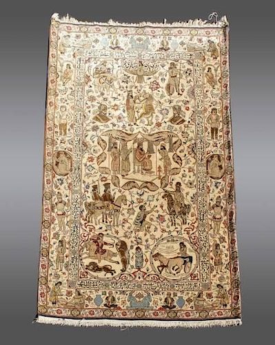 Persian Kashan Mohtasaham Carpet (5'6" x 8'4")
