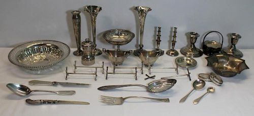 SILVER. Assorted Grouping of Hollow Ware and