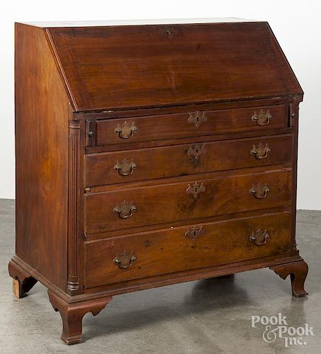 Pennsylvania Chippendale walnut slant front desk, ca. 1775, 44'' h., 41 1/4'' w.