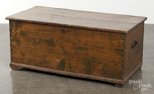 Pine blanket chest, 19th c., 18 1/2'' h., 41 1/2'' w.