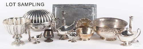 Large collection of silver plate.