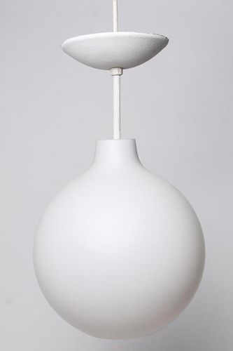 Mid-Century Modern White Glass Globe Light