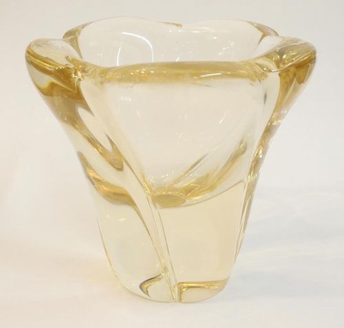 Rare Daum Champagne-Colored Crystal Vase