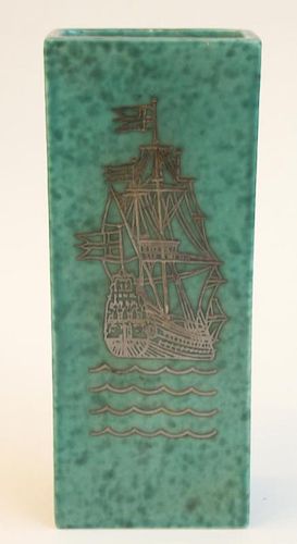 Vintage Gustavsberg Argenta Vase, Ship WASA 1628