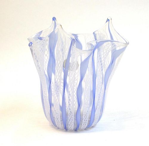 Murano Venetian Glass Handkerchief Vase