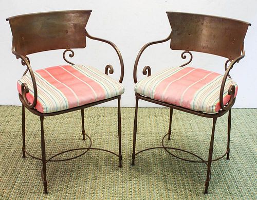Pair of Wrought & Cast Iron Chairs