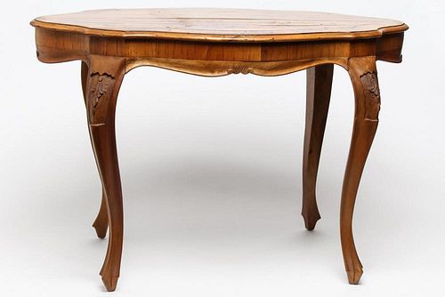 Louis XV-Style Mahogany Oval Low Table