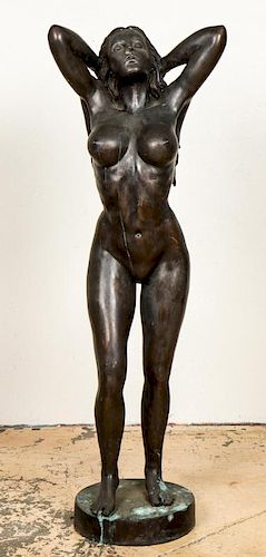 Life-Size Bronze Statue of Nude Female Figure