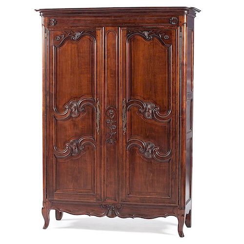 French Provincial Carved Armoire
