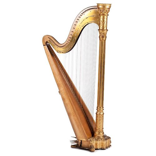 Lyon & Healy Gilt Concert Harp in Original Travel Case