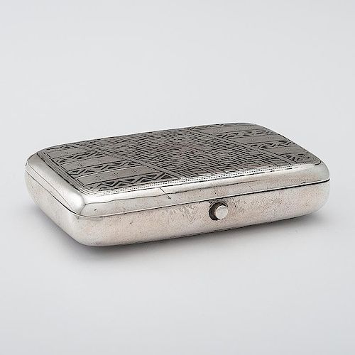 Russian Silver Cigarette Case with Niello Work