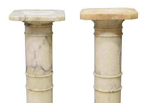 (2) MARBLE DISPLAY PLANT STANDS