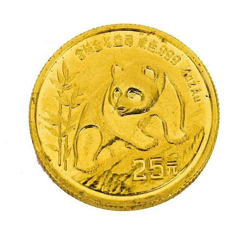CHINESE GOLD PANDA COIN, 1/4 OUNCE GOLD