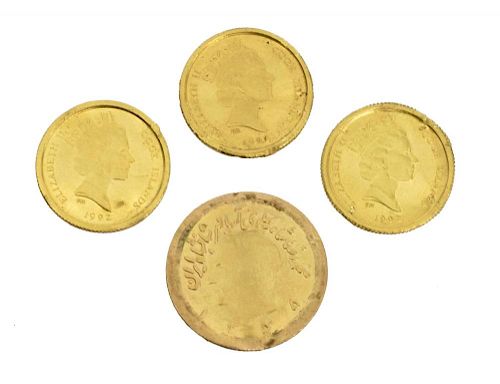 (4) COOK ISLANDS & IRANIAN GOLD COINS