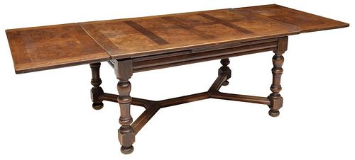 FRENCH PROVINCIAL OAK DRAW LEAF DINING TABLE