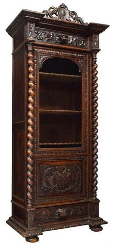 CARVED FRENCH RENAISSANCE REVIVAL BOOKCASE