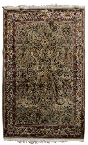 SIGNED ORIENTAL HAND WOVEN WOOL RUG, 5'5" x 7'8"