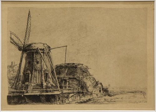 AFTER REMBRANT FRAMED PRINT "THE WINDMILL"