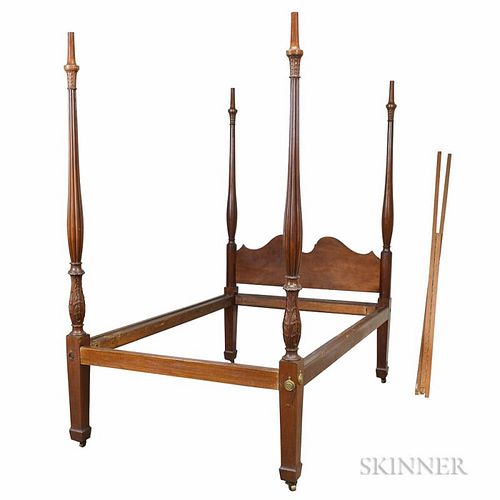 Federal-style Carved Mahogany Tall Post Bed