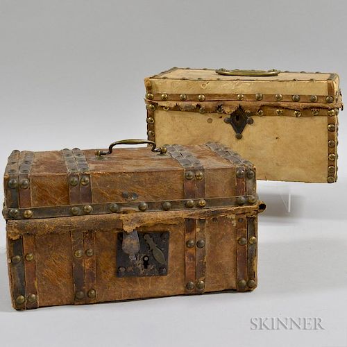 Two Leather- and Hide-bound Boxes