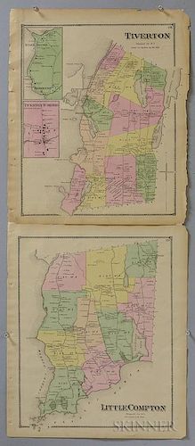 Two Matted Maps of Little Compton and Tiverton, Rhode Island.