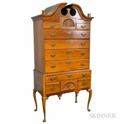 Queen Anne Carved Cherry High Chest