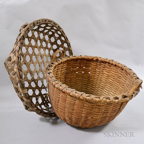 Two Large Woven Splint Baskets