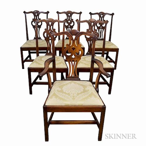 Set of Six Chippendale-style Mahogany Dining Chairs