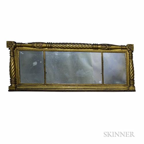 Federal Carved and Gilt-gesso Overmantel Mirror