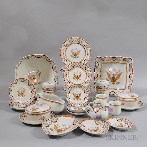 Set of Twenty-seven Chinese Export-style Porcelain Tableware Items