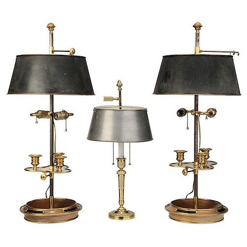 Three Louis XVI Style Bouillotte Lamps