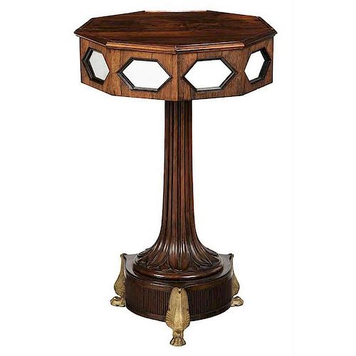 Classical Rosewood and Gilt Pedestal Table
