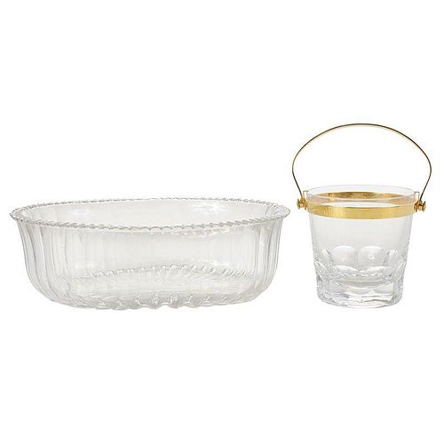 Two Piece Glass: Baccarat Ice Bucket and Bowl