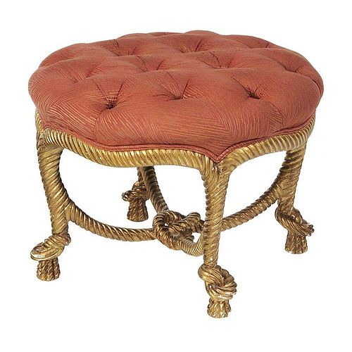 Venetian Style Carved and Gilt Stool