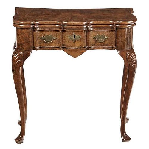 Queen Anne Shell Carved Games Table