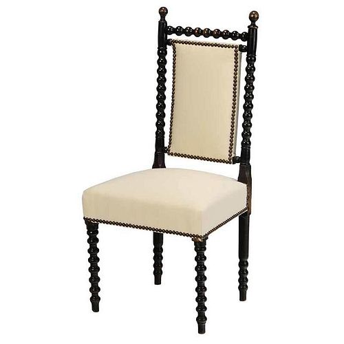 Victorian Ebonized and Upholstered Side Chair