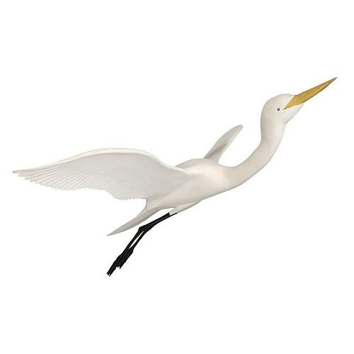 Carved White Egret