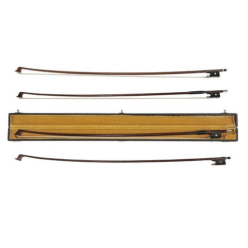 Five Violin Bows including one in case