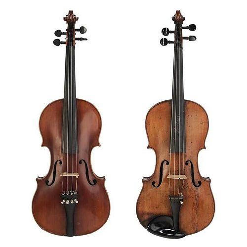 Two Continental Violins in Case