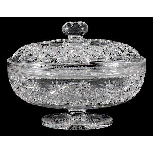 Hawkes Cut Glass Covered Casserole