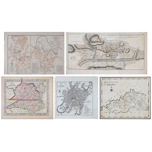 Five Unframed 18th and 19th Century Maps