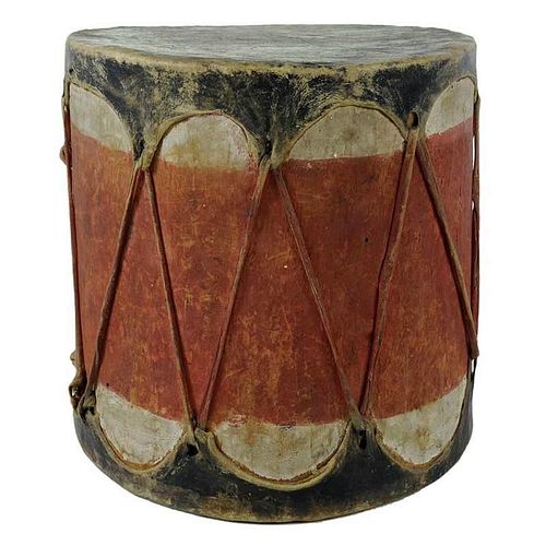 Southwest Indian Wood and Hide Drum