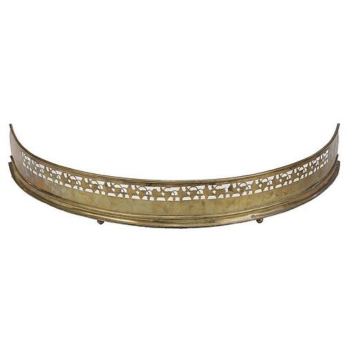 Classical Engraved Brass Demilune Fire Fender